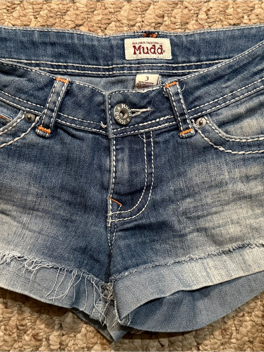 Mudd Light Blue Denim Frayed Hem Shorts